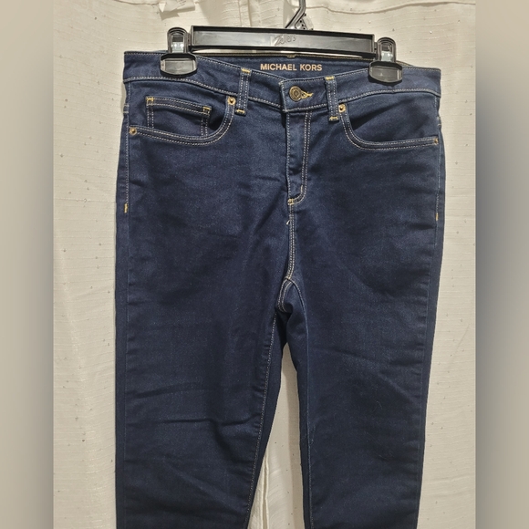 Michael Kors Women 8 Izzy Skinny Jeans Slim Mid Rise Dark Wash Blue New NWT - Picture 6 of 10